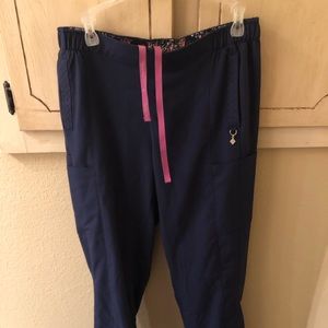 Vera Bradley navy scrub bottoms